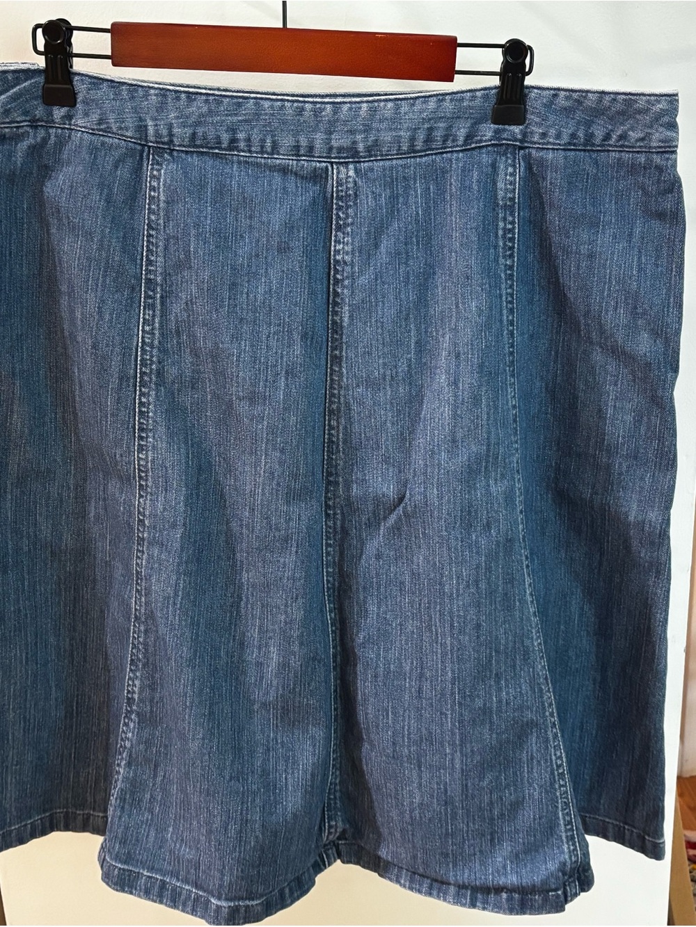 L.L. Bean Blue Denim A-Line Skirt